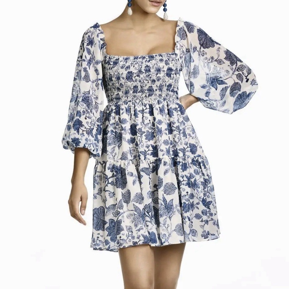 Sachin & Babi Blue Floral Lola Mini Dress SZ SMALL